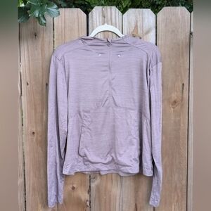 Layer 8 Warm Up Hoodie Women's lightweight purple 1/2 zip kangaroo pocket Large